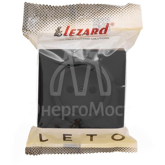 Розетка 1-мест. без заземл. LETO ПБТ черн. бархат LEZARD 752-4200-121B