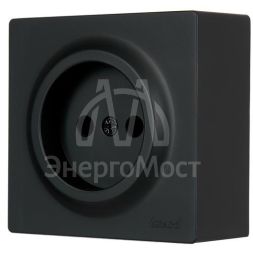 Розетка 1-мест. без заземл. LETO ПБТ черн. бархат LEZARD 752-4200-121B