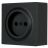 Розетка 1-мест. без заземл. LETO ПБТ черн. бархат LEZARD 752-4200-121B
