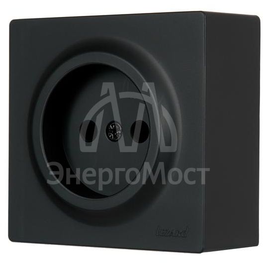 Розетка 1-мест. без заземл. LETO ПБТ черн. бархат LEZARD 752-4200-121B