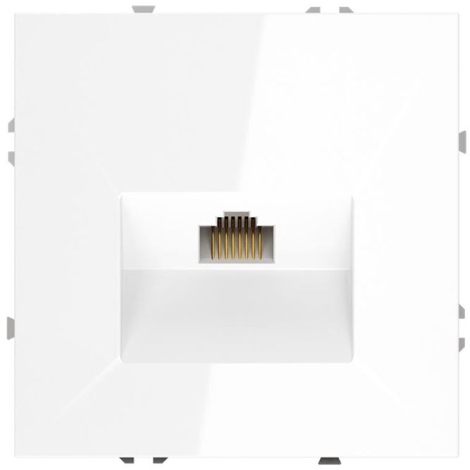 Розетка компьютерная 1-м СП S70 RJ45 кат.6 механизм бел. глянцевый Voltum VLS060101