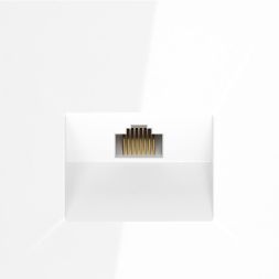 Розетка компьютерная 1-м СП S70 RJ45 кат.6 механизм бел. глянцевый Voltum VLS060101