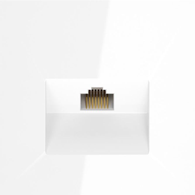 Розетка компьютерная 1-м СП S70 RJ45 кат.6 механизм бел. глянцевый Voltum VLS060101