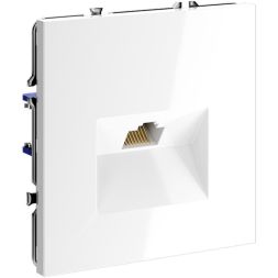 Розетка компьютерная 1-м СП S70 RJ45 кат.6 механизм бел. глянцевый Voltum VLS060101