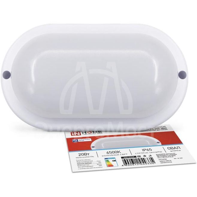 Светильник светодиодный герметичный СПП МД-2065-ОВАЛ 20Вт 6500К 1800лм с микроволновым датчиком IP65 195х94мм IN HOME 4690612049335