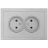 Розетка 2-мест. с/з СП ZIMA IP20 16А ПБТ безвинт. зажим сер. матов. LEZARD 704-7400-127BQC
