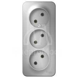 Розетка 3-м ОП BLANCA 16А 250В без шторок без заземл. изол. пласт. алюм. SchE BLNRA000313