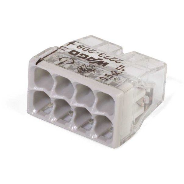 Клемма 8х(0.5-2.5мм) 8-х проводн. для распред. короб. (без п) WAGO 2273-208