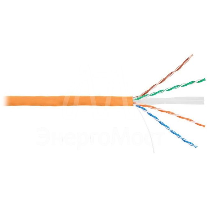 Кабель U/UTP 4 пары кат. 6 LSZHнг(B)-HF Оранж. (уп.305м) NETLAN EC-UU004-6-LSZH-OR
