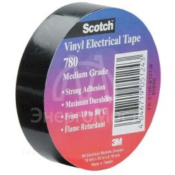 Изолента ПВХ 19мм (рул.20м) Scotch 780 черн. 3М 7000033356