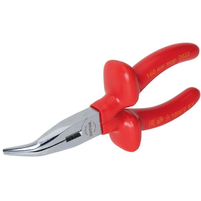 Тонкогубцы изогнутые диэлектрические 1000В 160мм (08215) SHTOK 376301
