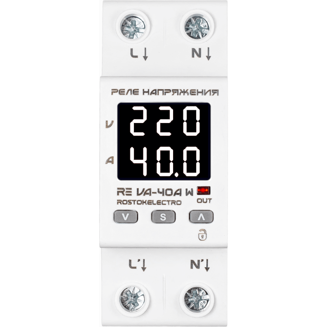 Реле напряжения с контролем тока RE VA-40А W