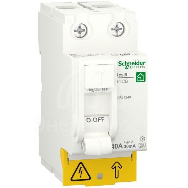 Выключатель дифференциального тока (УЗО) RESI9 40А 2P 30мА тип A SchE R9R61240