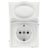 Розетка силовая KANT IP44 2P+E защ. шторки с крышкой бел. магнолия DKC 7000013