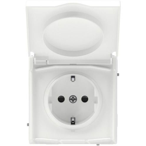 Розетка силовая KANT IP44 2P+E защ. шторки с крышкой бел. магнолия DKC 7000013