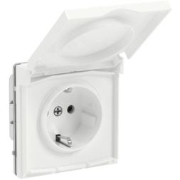 Розетка силовая KANT IP44 2P+E защ. шторки с крышкой бел. магнолия DKC 7000013