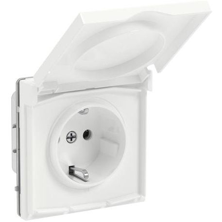 Розетка силовая KANT IP44 2P+E защ. шторки с крышкой бел. магнолия DKC 7000013