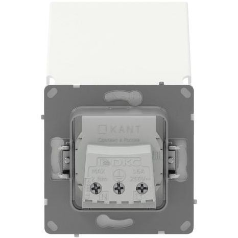 Розетка силовая KANT IP44 2P+E защ. шторки с крышкой бел. магнолия DKC 7000013