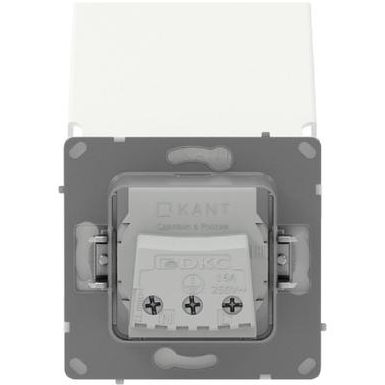 Розетка силовая KANT IP44 2P+E защ. шторки с крышкой бел. магнолия DKC 7000013