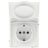 Розетка силовая KANT IP44 2P+E защ. шторки с крышкой бел. магнолия DKC 7000013