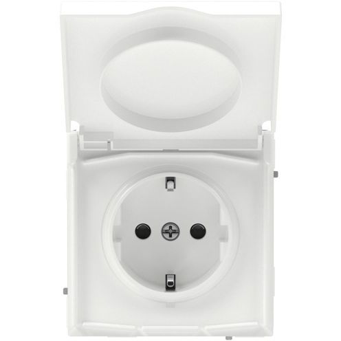 Розетка силовая KANT IP44 2P+E защ. шторки с крышкой бел. магнолия DKC 7000013