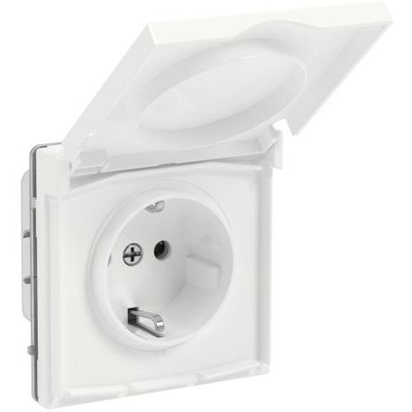Розетка силовая KANT IP44 2P+E защ. шторки с крышкой бел. магнолия DKC 7000013