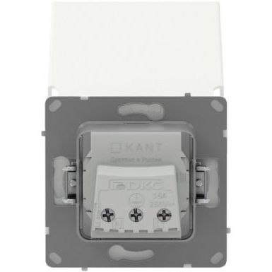 Розетка силовая KANT IP44 2P+E защ. шторки с крышкой бел. магнолия DKC 7000013