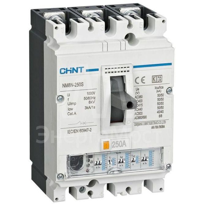 Выключатель автоматический 3п 630А 50кА NM8N-630S EN с электрон. расцеп. (R) CHINT 269426