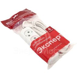 Удлинитель 4х5м без заземл. 10А IP20 Эксперт 2.2кВт ПВС 2х0.75 PROxima EKF UBA10-275-4-05