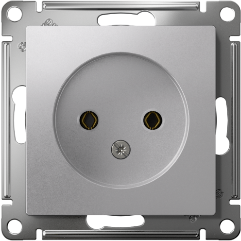 Механизм розетки 1-м СП AtlasDesign 16А без заземл. алюм. SchE ATN000341