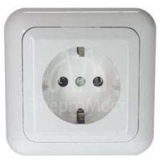 Розетка 1-м СП РС10-307 евро БЕЛ. ЦЕРКОВЬ
