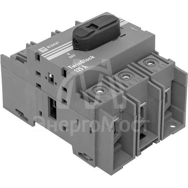 Рубильник 3п 125A c рукояткой управления для прямой установки TwinBlock EKF tb-125-3p-f
