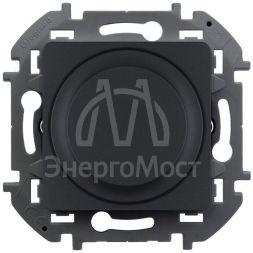 Светорегулятор поворотный Inspiria 300Вт без нейтрали антрацит Leg 673793