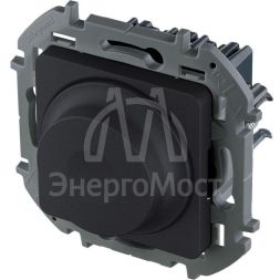 Светорегулятор поворотный Inspiria 300Вт без нейтрали антрацит Leg 673793