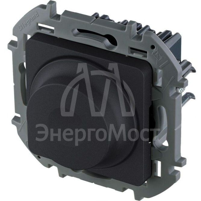 Светорегулятор поворотный Inspiria 300Вт без нейтрали антрацит Leg 673793