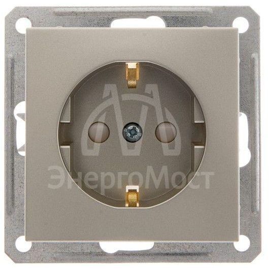 Механизм розетки 1-м СП W59 16А защ. шторки с заземл. шампань SchE RS16-152-4-86 (РС16-152-4-86)