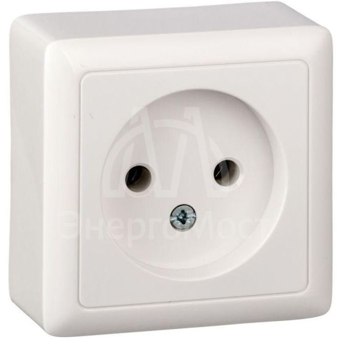 Розетка 1-м ОП Хит 10А IP20 без заземл. бел. SchE RA10-131-B