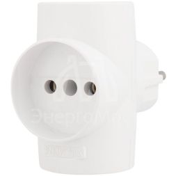 Разветвитель 3-м без заземл. 10А IP20 бел. Rexant 11-1077