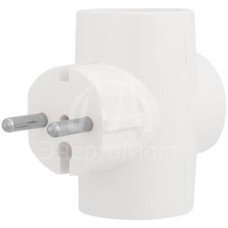 Разветвитель 3-м без заземл. 10А IP20 бел. Rexant 11-1077