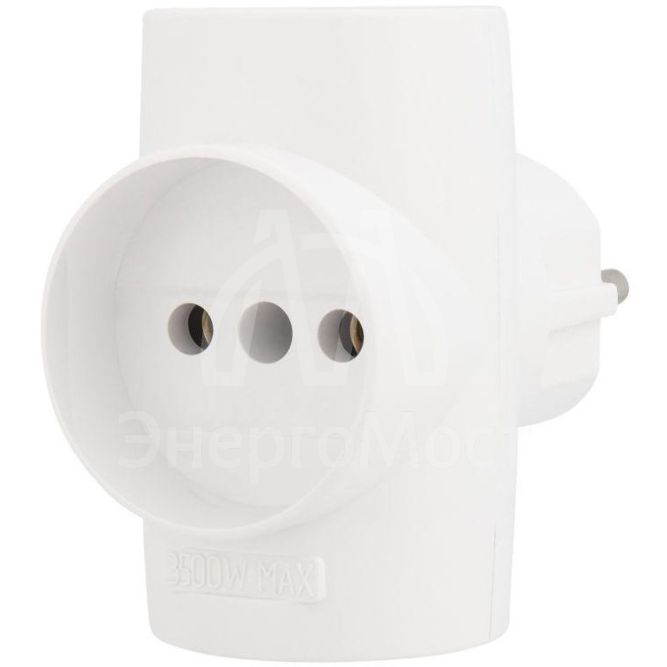 Разветвитель 3-м без заземл. 10А IP20 бел. Rexant 11-1077