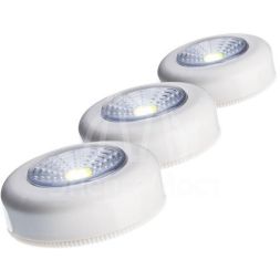 Фонарь подсветка 1ВтCOBLED 3xAAA корпус ABS-пластик самоклеящийся (уп.3шт) КОСМОС KOC304B