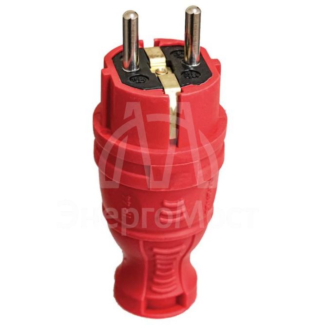 Вилка прямая с заземл. IP44 каучук красн. TOKOV TKE-C13-KV-Z