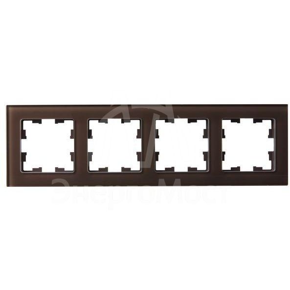 Рамка 4-м BRITE РУ-4-2-БрТБ стекло темн. бронза IEK BR-M42-G-K45