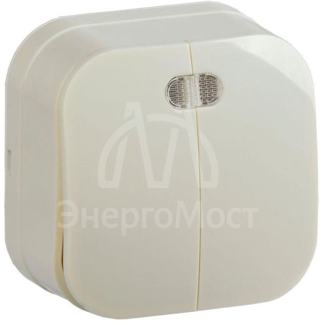 Выключатель 2-кл. ОП GLORY 10А ВС20-2-1-ХК с индикацией крем. IEK EVH21-K33-10