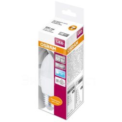 Лампа светодиодная LED STAR CLASSIC B 60 6.5W/840 6.5Вт свеча 4000К нейтр. бел. E27 550лм 220-240В матов. пласт. OSRAM 4058075134201