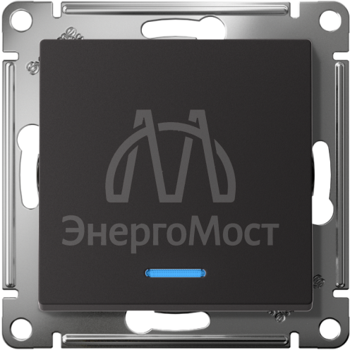 Механизм выключателя 1-кл. СП AtlasDesign 10А IP20 (сх. 1а) 10AX с подсветкой карбон SchE ATN001013