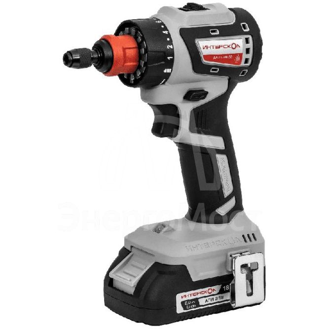 Дрель-шуруповерт аккумуляторная бесщеточн. ДА-13/18В 50 комби АПИ (Li-ion кейс 2 аккум. 2А.ч 4 насадки) ИНТЕРСКОЛ 776.2.2.79