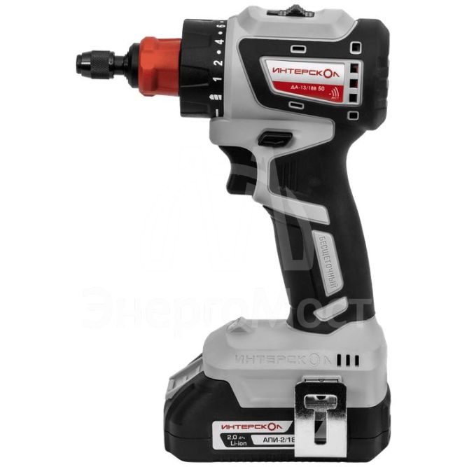 Дрель-шуруповерт аккумуляторная бесщеточн. ДА-13/18В 50 комби АПИ (Li-ion кейс 2 аккум. 2А.ч 4 насадки) ИНТЕРСКОЛ 776.2.2.79