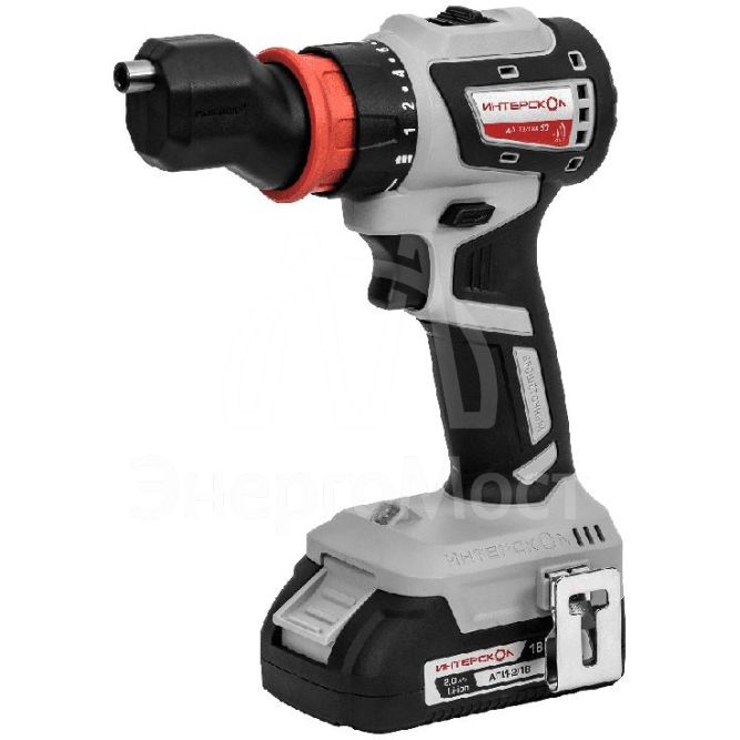 Дрель-шуруповерт аккумуляторная бесщеточн. ДА-13/18В 50 комби АПИ (Li-ion кейс 2 аккум. 2А.ч 4 насадки) ИНТЕРСКОЛ 776.2.2.79