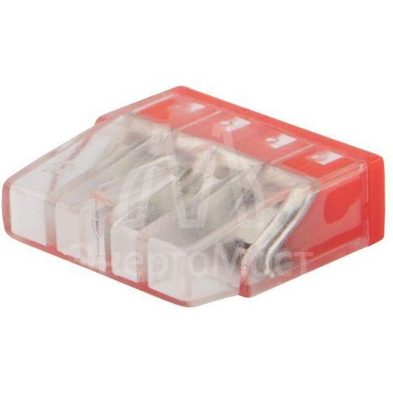 Экспресс-клемма строительно-монтажная СМК 2273-244 4-проводная 0.5-2.5кв.мм с пастой (блист.5шт) Rexant 07-3218-5